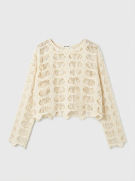 Top crochet écru court – Style bohème chic & tendance