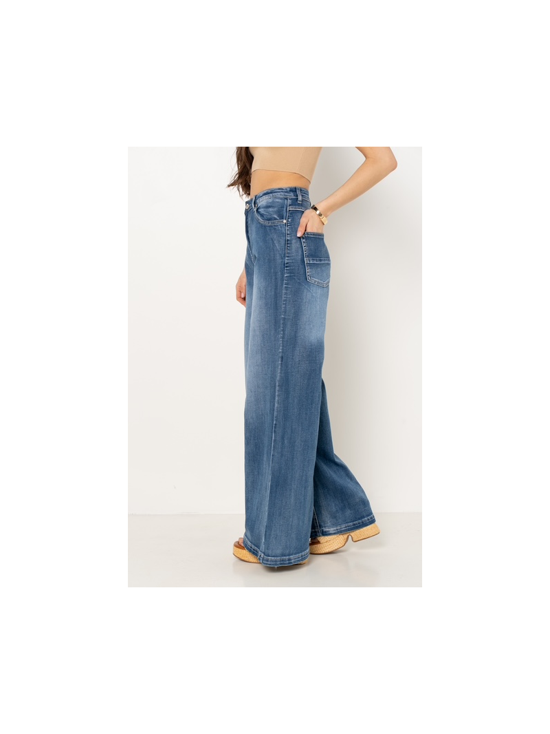 Jean wide bleu femme – Coupe large tendance & taille haute