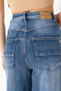 Jean wide bleu femme – Coupe large tendance & taille haute