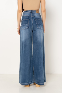 Jean wide bleu femme – Coupe large tendance & taille haute