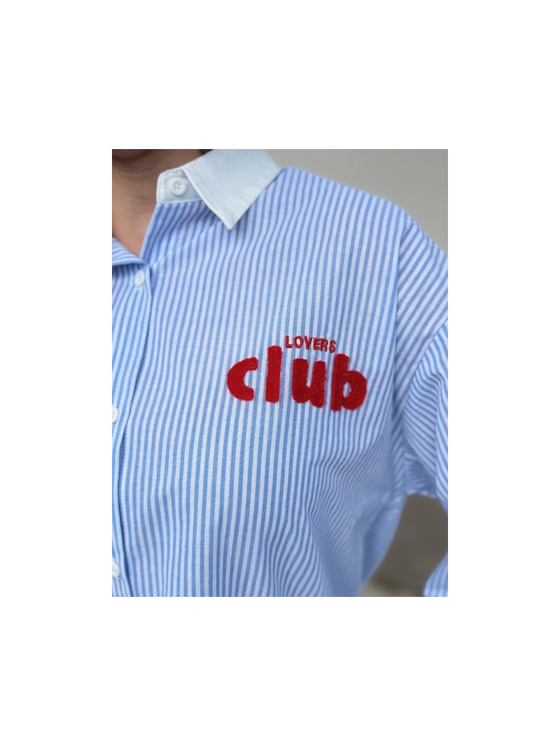 Chemise rayée ciel Café Club – Coupe élégante & style casual chic