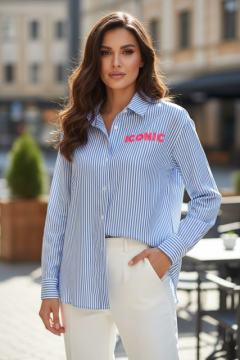 Chemise oversize rayée Iconic femme – coupe fluide TU 36-42 | Sud Access
