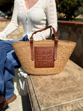 Panier Lancaster osier & cuir – Sac épaule bandoulière zippé naturel