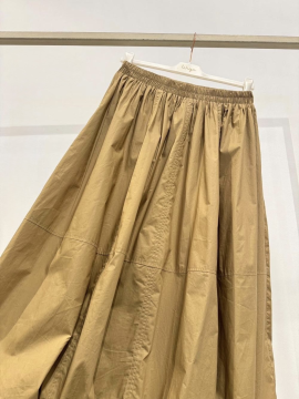 Jupe longue bouffante camel taille élastique femme – 100% coton