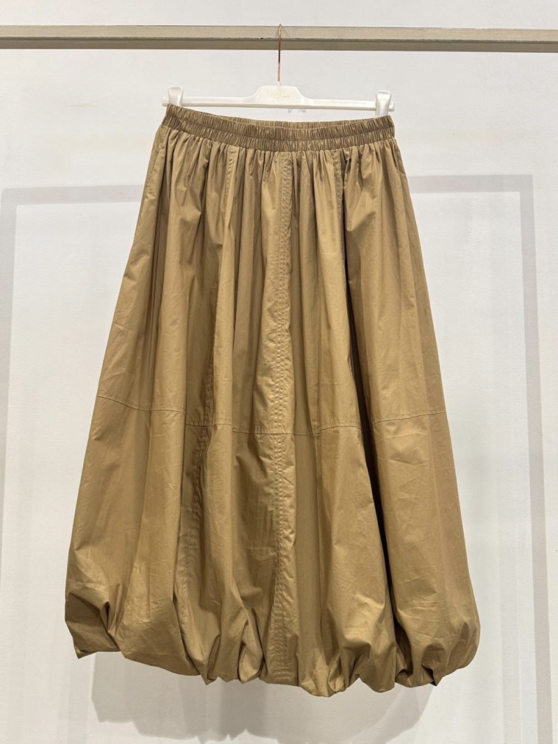 Jupe longue bouffante camel taille élastique femme – 100% coton