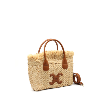 Panier C Camel en paille avec logo camel – sac été femme tendance
