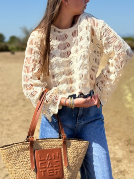 Top crochet écru court – Style bohème chic & tendance