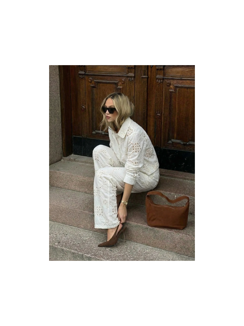 BRODERIE Pantalon blanc