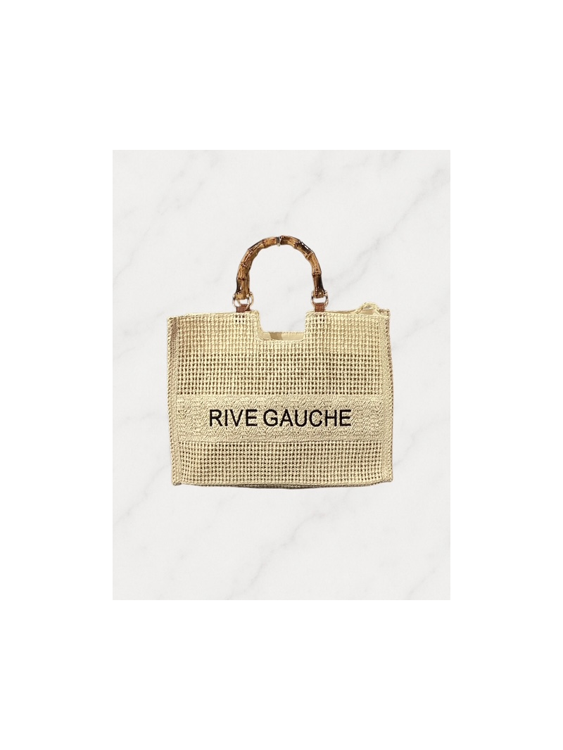 Cabas raphia Rive Gauche – Sac cabas été avec bandoulière et zip | Sud Access Cabas raphia Rive Gauche – Sac cabas été avec bandoulière et zip | Sud Access