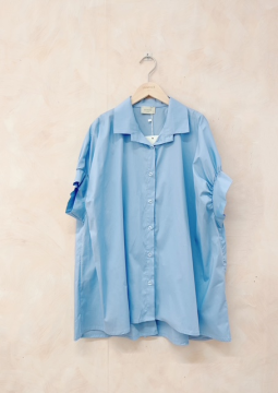 Chemise oversize ciel manches 3/4 boutonnée | Chemise fluide femme tendance