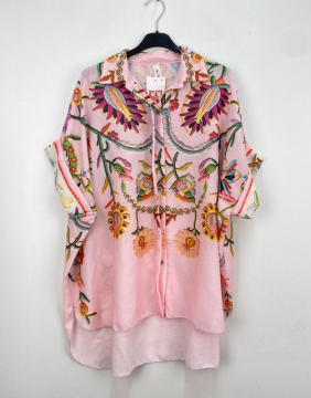 DOLCE Chemise rose imprimés