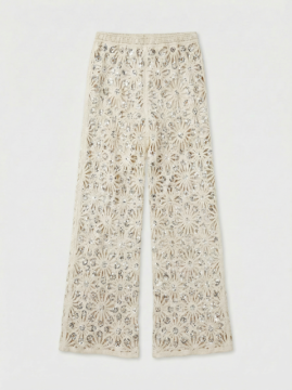 Pantalon crochet femme beige sequins – Pantalon ST TROPEZ bohème chic été | Sud Access Pantalon crochet femme beige sequins – Pantalon ST TROPEZ bohème chic été | Sud Access