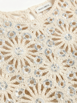 Top crochet femme beige sequins – Top ST TROPEZ bohème chic sans manches été | Sud Access Top crochet femme beige sequins – Top ST TROPEZ bohème chic sans manches été | Sud Access