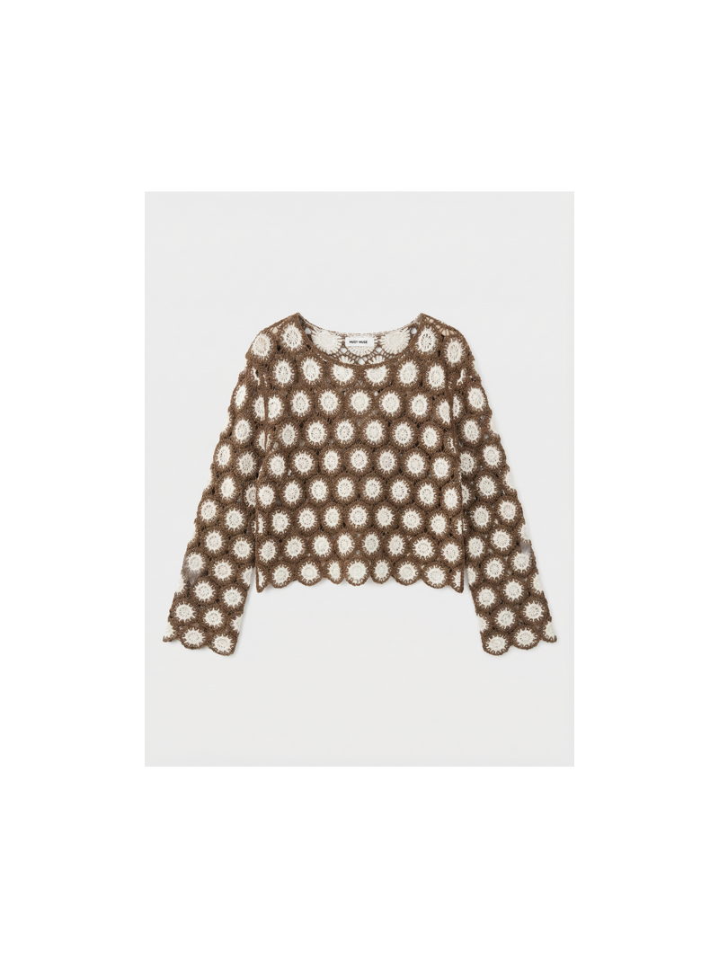 Top crochet femme chocolat écru – Top crop bohème manches évasées | Sud Access Top crochet femme chocolat écru – Top crop bohème manches évasées | Sud Access
