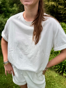T-shirt blanc col rond dos cœur rouge | Sud Access Montélimar T-shirt blanc col rond dos cœur rouge | Sud Access Montélimar