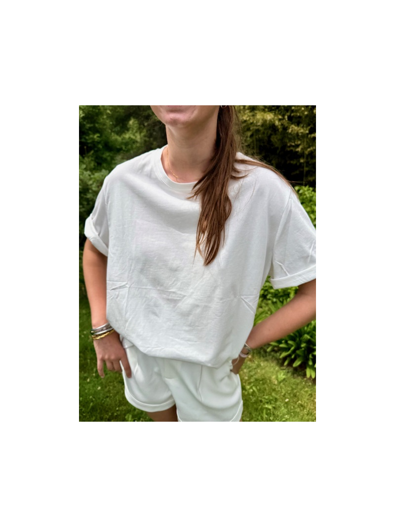 T-shirt blanc col rond dos cœur rouge | Sud Access Montélimar T-shirt blanc col rond dos cœur rouge | Sud Access Montélimar