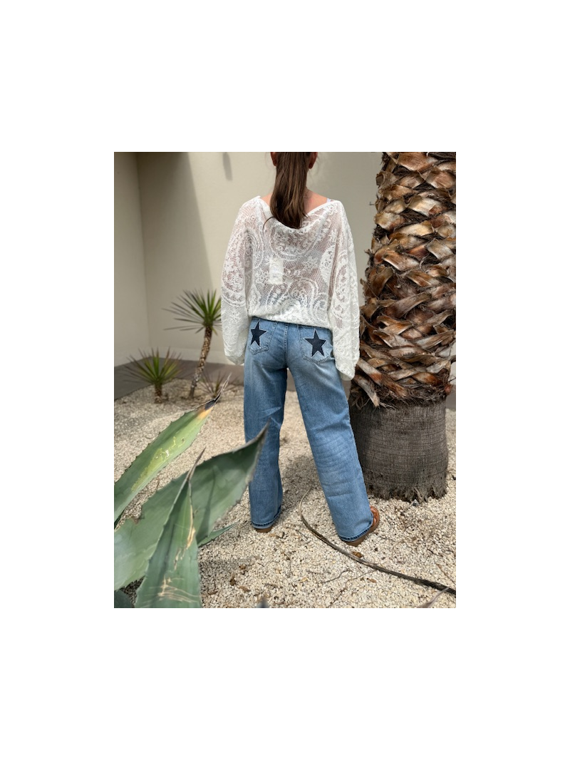 Top dentelle écru femme manches larges – coton & polyamide | Sud Access Top dentelle écru femme manches larges – coton & polyamide | Sud Access