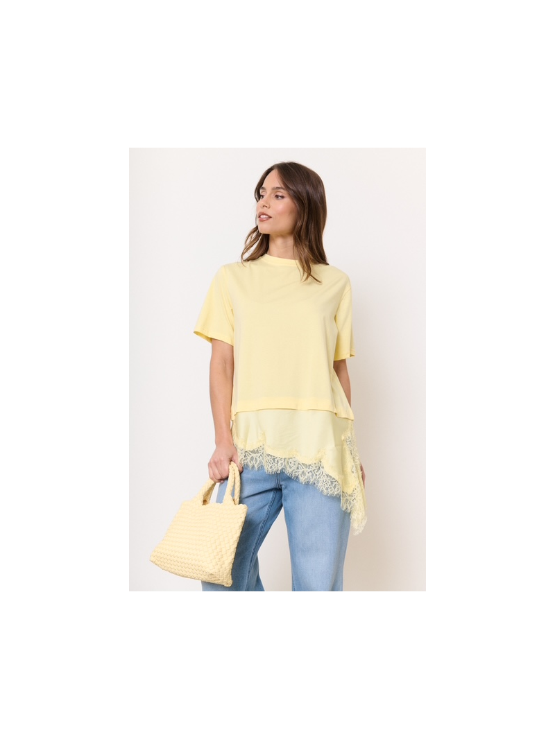 T-shirt loose asymétrique femme jaune – Fluide et confortable T-shirt loose asymétrique femme jaune – Fluide et confortable