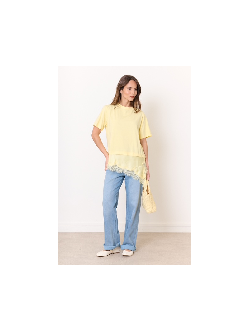 T-shirt loose asymétrique femme jaune – Fluide et confortable T-shirt loose asymétrique femme jaune – Fluide et confortable