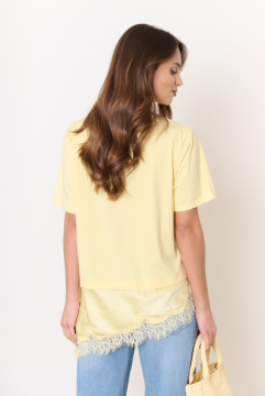 T-shirt loose asymétrique femme jaune – Fluide et confortable T-shirt loose asymétrique femme jaune – Fluide et confortable