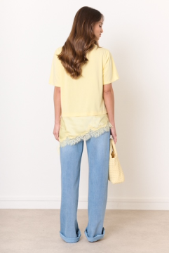 T-shirt loose asymétrique femme jaune – Fluide et confortable T-shirt loose asymétrique femme jaune – Fluide et confortable