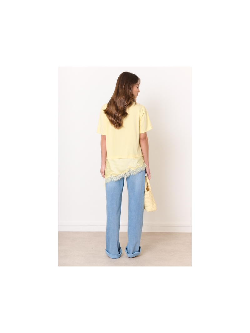 T-shirt loose asymétrique femme jaune – Fluide et confortable T-shirt loose asymétrique femme jaune – Fluide et confortable