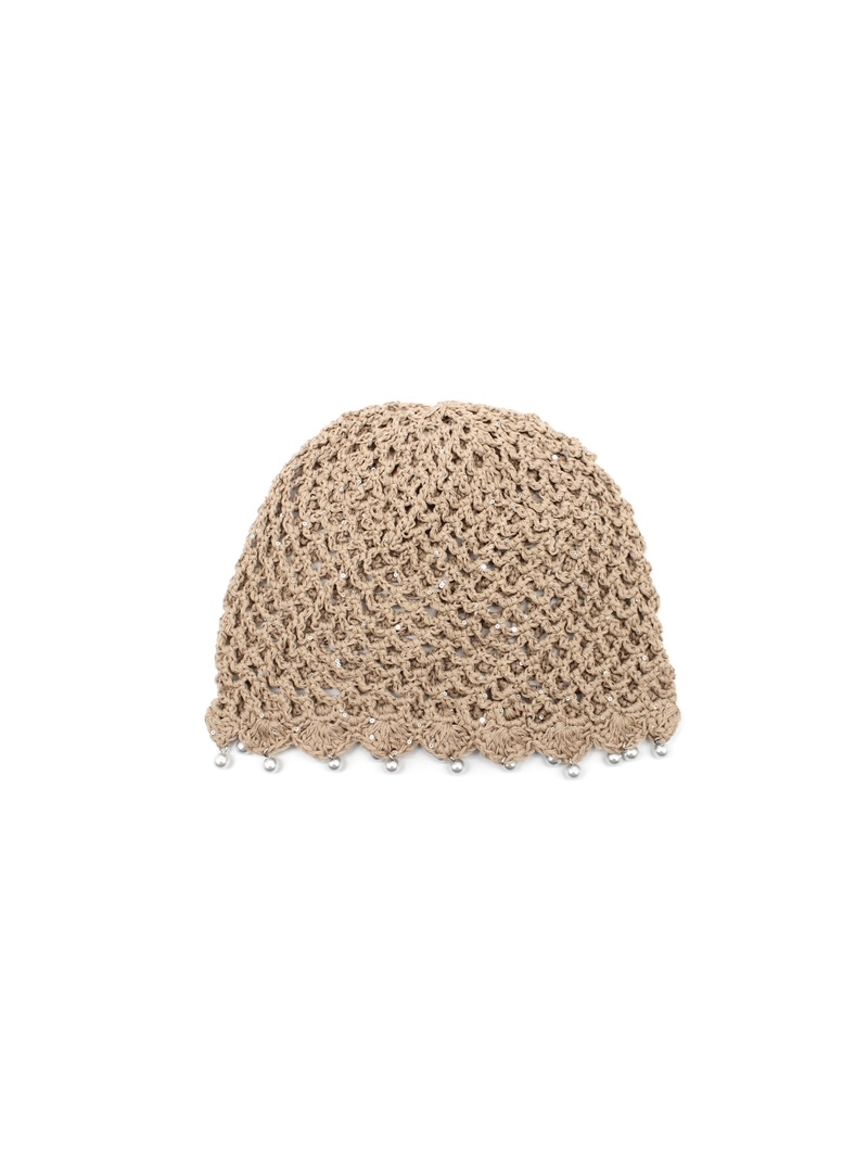 PERLE Bonnet crochet taupe PERLE Bonnet crochet taupe