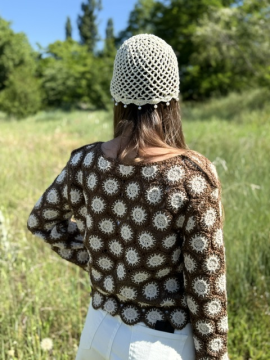 Top crochet femme chocolat écru – Top crop bohème manches évasées | Sud Access Top crochet femme chocolat écru – Top crop bohème manches évasées | Sud Access