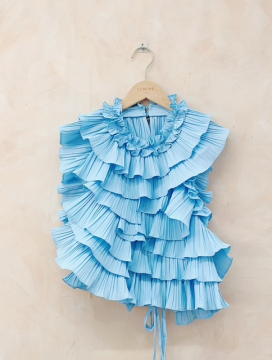 Top dos nu ciel à volants plissés Lovely – top femme élégant et tendance