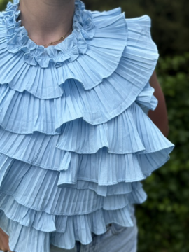 Top dos nu ciel à volants plissés Lovely – top femme élégant et tendance