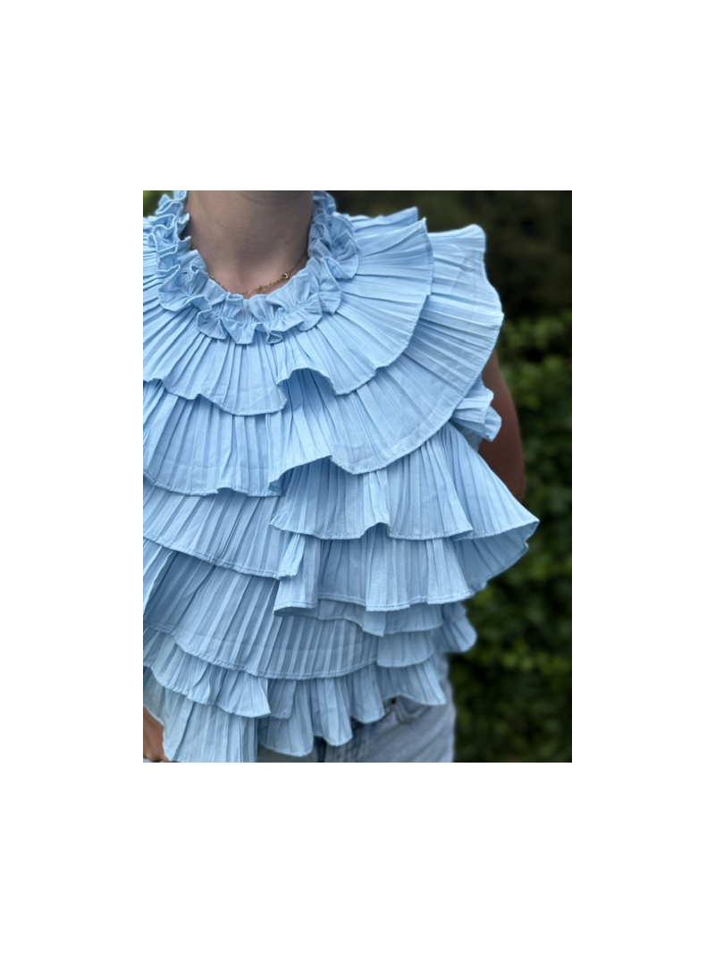 Top dos nu ciel à volants plissés Lovely – top femme élégant et tendance
