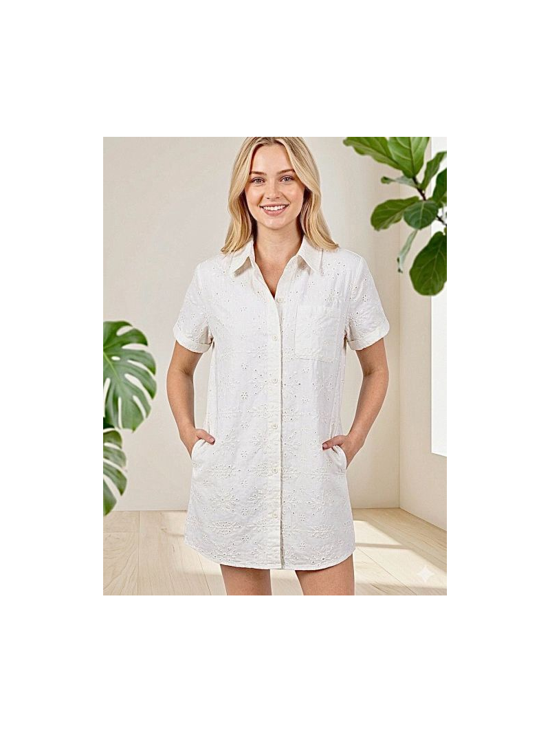Robe Malte en broderie anglaise doublée femme | Sud Access Robe Malte en broderie anglaise doublée femme | Sud Access
