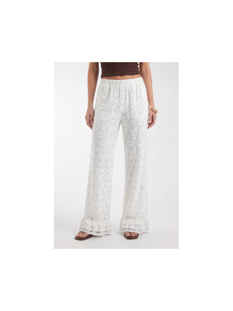 Pantalon Bali dentelle écru femme | Pantalon bohème chic | Sud Access Pantalon Bali dentelle écru femme | Pantalon bohème chic | Sud Access