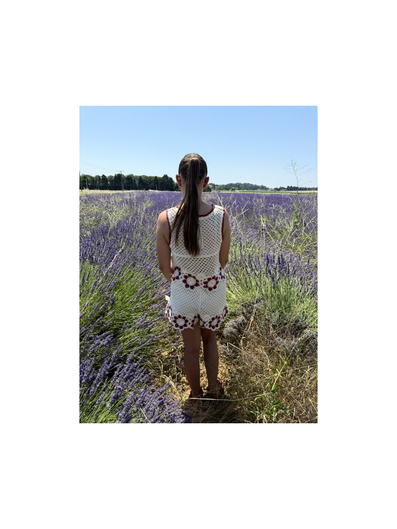 Ensemble Jade Crochet Écru et Bordeaux Femme | Sud Access Montélimar