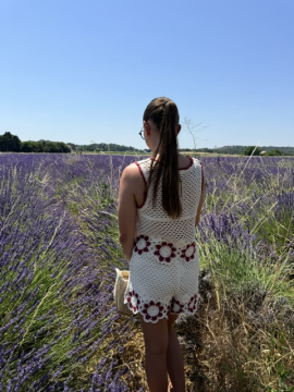 Ensemble Jade Crochet Écru et Bordeaux Femme | Sud Access Montélimar