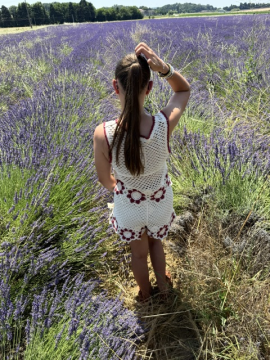 Ensemble Jade Crochet Écru et Bordeaux Femme | Sud Access Montélimar
