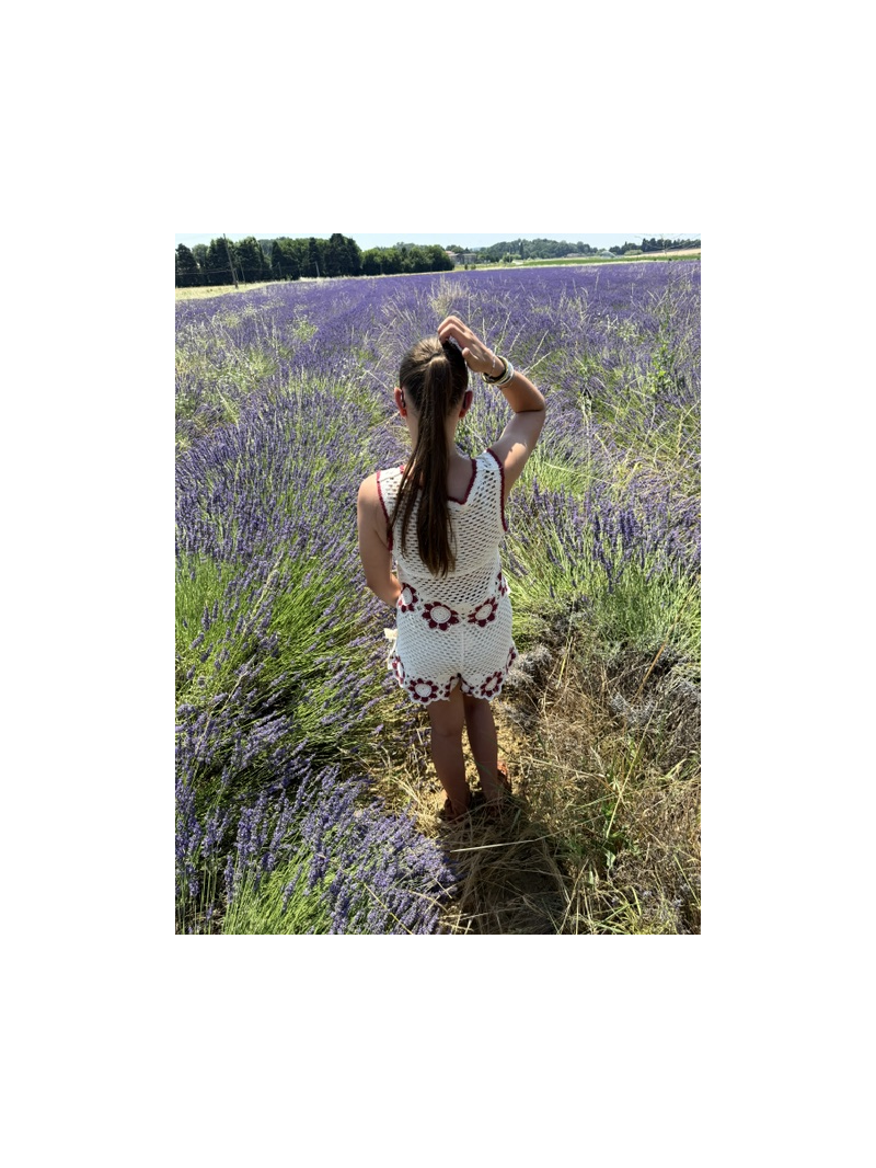 Ensemble Jade Crochet Écru et Bordeaux Femme | Sud Access Montélimar
