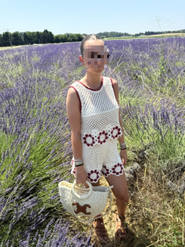 Ensemble Jade Crochet Écru et Bordeaux Femme | Sud Access Montélimar