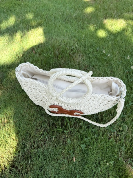 Sac panier rond naturel avec anses – bandoulière tressée | Esprit été chic Sac panier rond naturel avec anses – bandoulière tressée | Esprit été chic