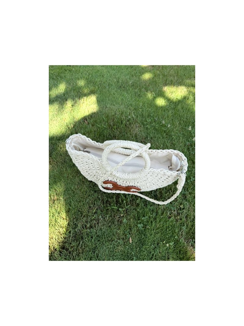 Sac panier rond naturel avec anses – bandoulière tressée | Esprit été chic Sac panier rond naturel avec anses – bandoulière tressée | Esprit été chic
