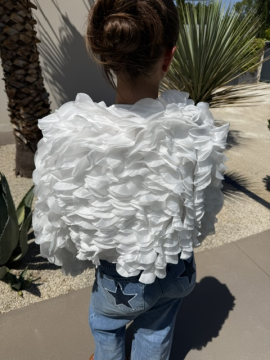 Veste Pétale boléro écru femme | Veste à volants élégante | Sud Access Veste Pétale boléro écru femme | Veste à volants élégante | Sud Access