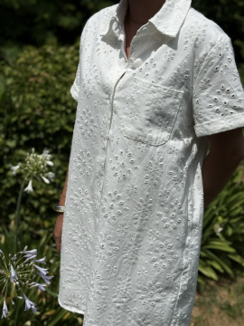 Robe Malte en broderie anglaise doublée femme | Sud Access Robe Malte en broderie anglaise doublée femme | Sud Access