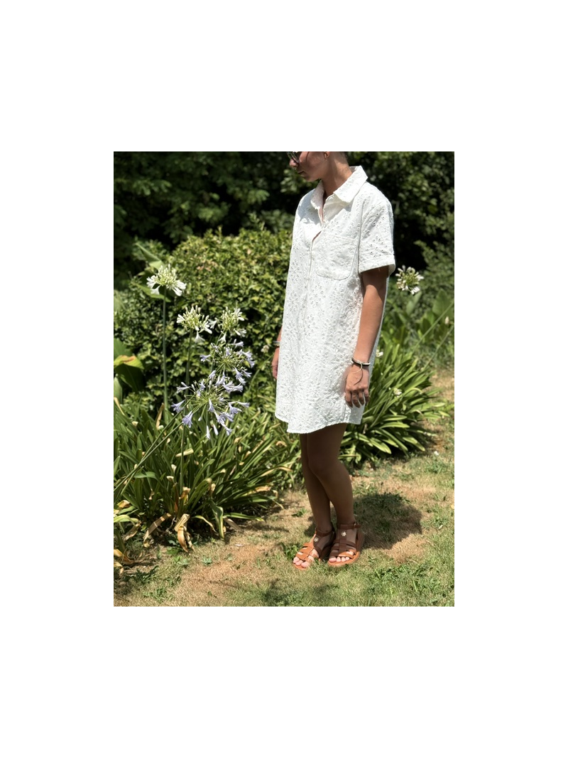 Robe Malte en broderie anglaise doublée femme | Sud Access Robe Malte en broderie anglaise doublée femme | Sud Access