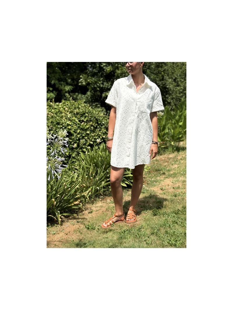Robe Malte en broderie anglaise doublée femme | Sud Access Robe Malte en broderie anglaise doublée femme | Sud Access