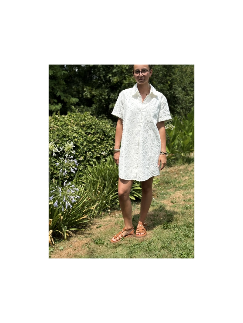Robe Malte en broderie anglaise doublée femme | Sud Access Robe Malte en broderie anglaise doublée femme | Sud Access