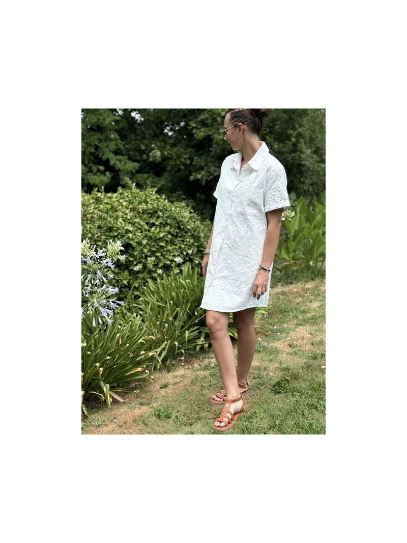 Robe Malte en broderie anglaise doublée femme | Sud Access Robe Malte en broderie anglaise doublée femme | Sud Access