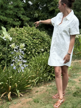Robe Malte en broderie anglaise doublée femme | Sud Access Robe Malte en broderie anglaise doublée femme | Sud Access