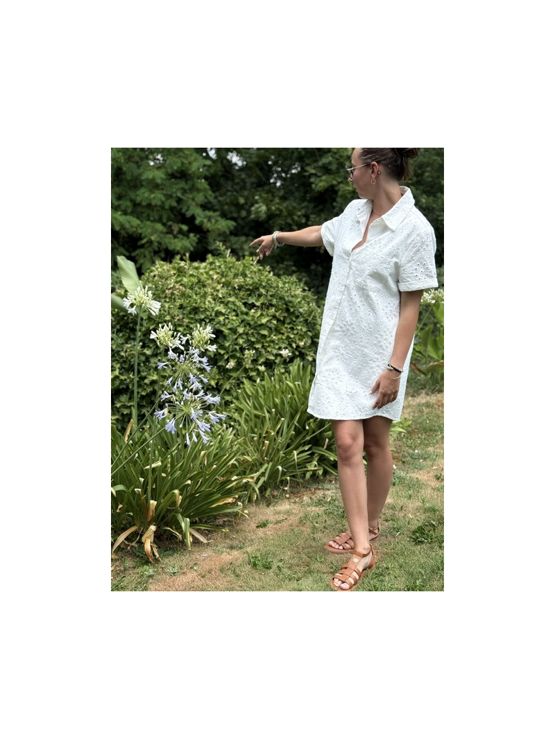 Robe Malte en broderie anglaise doublée femme | Sud Access Robe Malte en broderie anglaise doublée femme | Sud Access