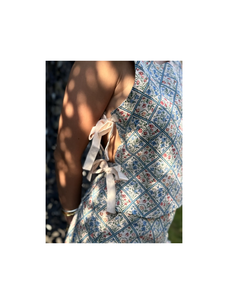 Top débardeur fleuri femme à nouer sur les côtés | Bohème chic