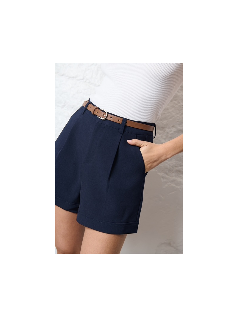 Short Gaspard marine à pinces | Élégant & moderne